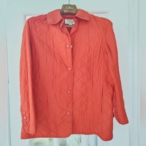 Talbots Quilted Jacket. Orange. Size MED PETITE
